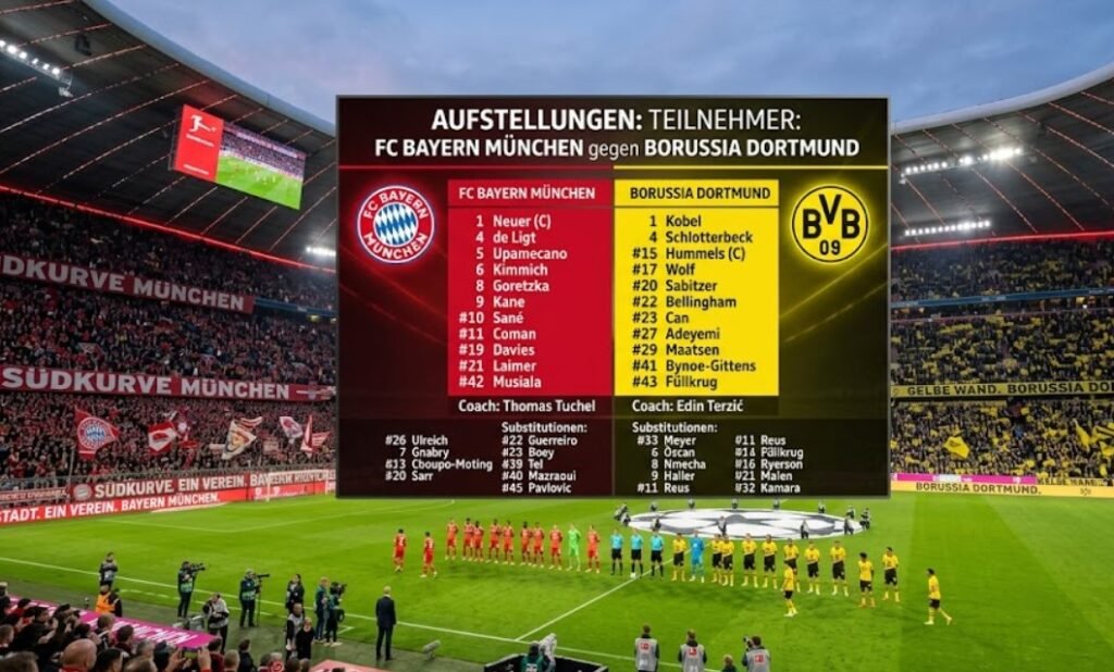 Aufstellungen: Teilnehmer: FC Bayern München gegen Borussia Dortmund – Alles, was Sie wissen müssen aufstellungen: teilnehmer: fc bayern münchen gegen borussia dortmund